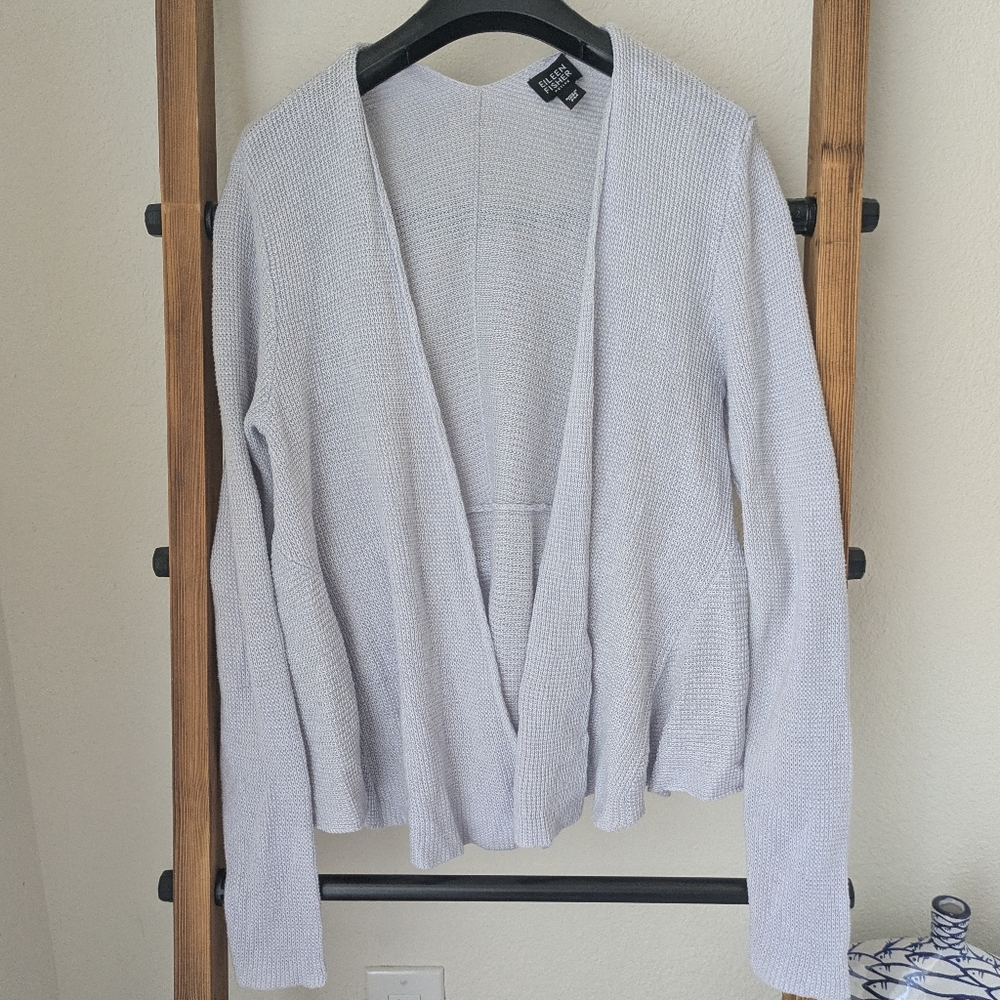 Eileen Fisher Lavender Open-Front Sweater - Size PM